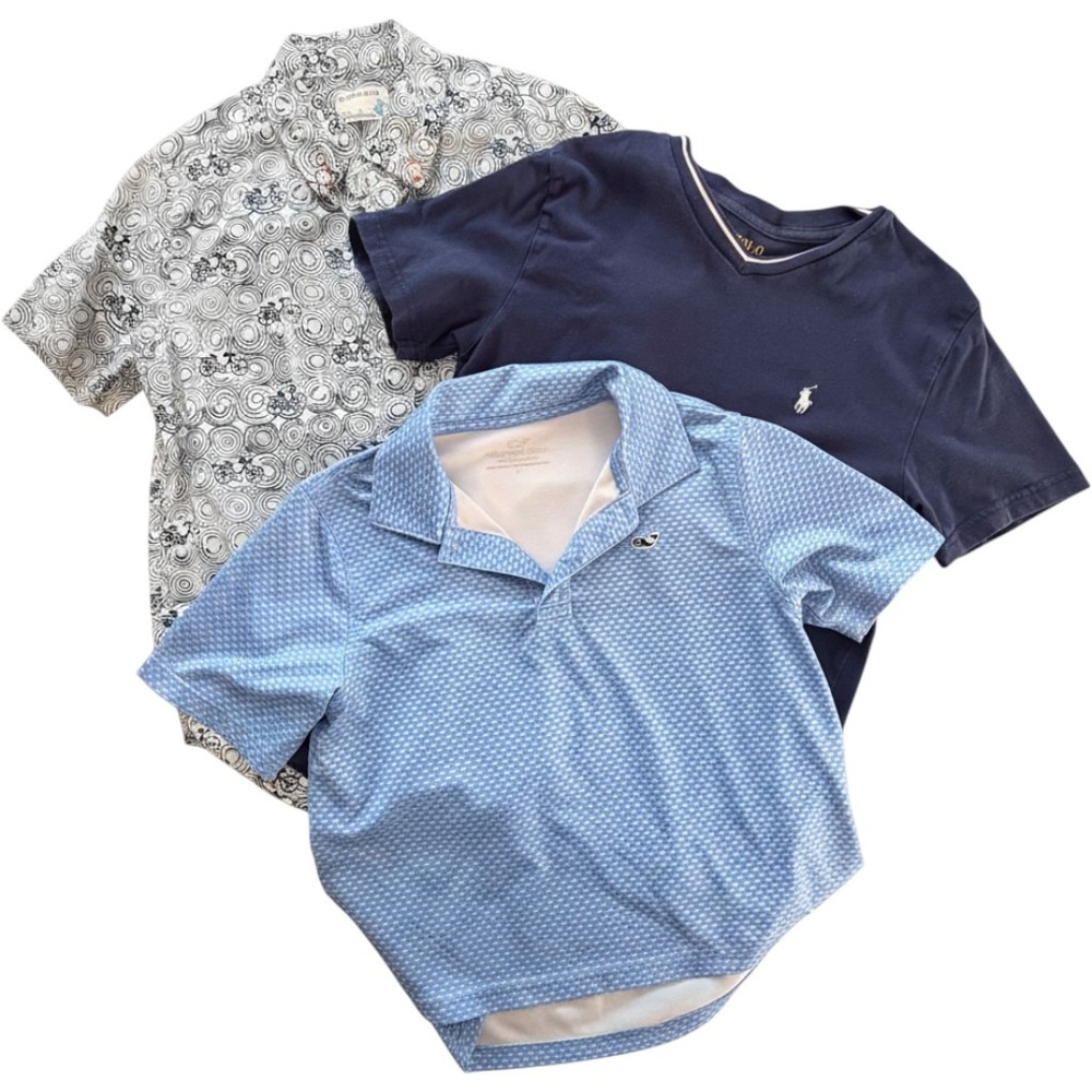 Boys 3pc Bundle Vineyard Vines Polo Ralph Lauren‎ Crewcuts Shirt Size 7 8 Preppy